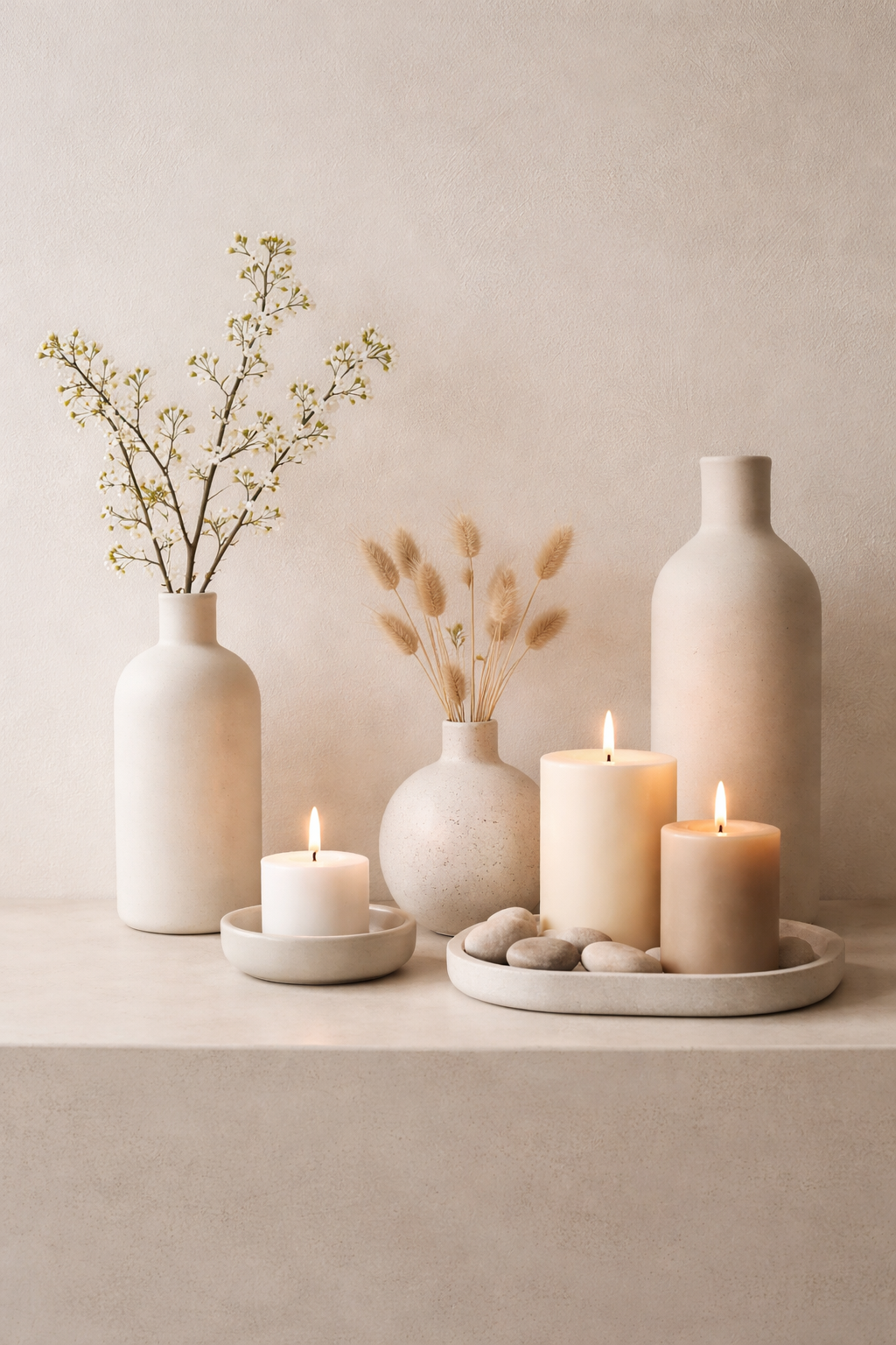 Kerzen und Vasen