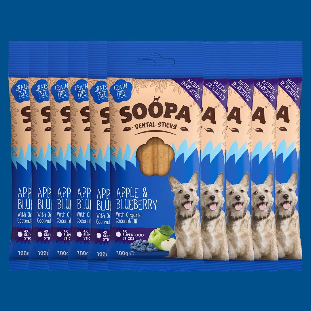 Soopa Apple & Blueberry Zahnpflegesticks für Hunde