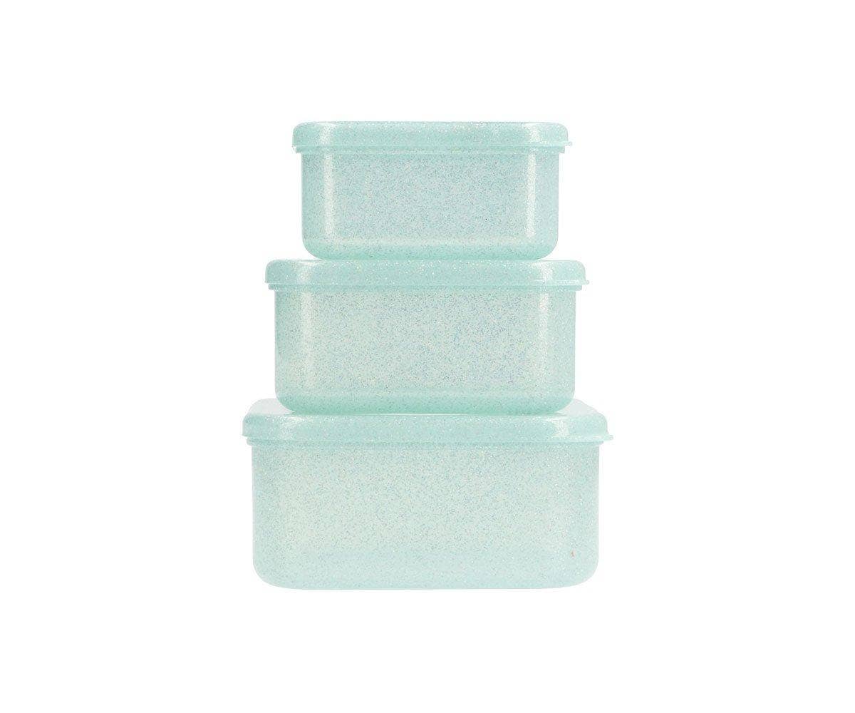 Türkis Glitzer Brotdosen 3er Set
