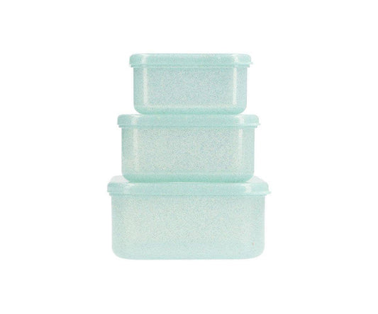 Türkis Glitzer Brotdosen 3er Set