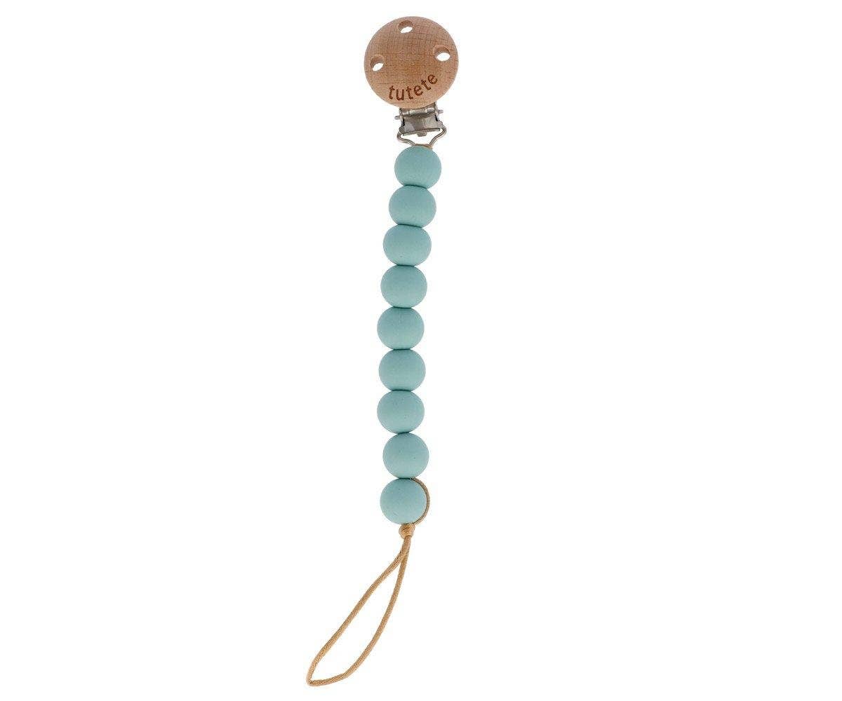 Schnullerhalter aus Silikon Aqua