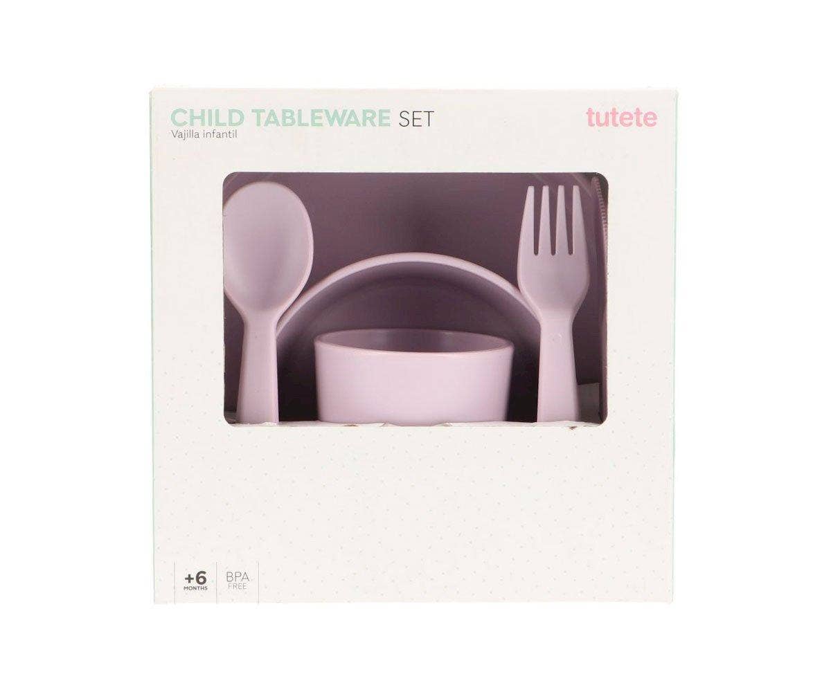Lavendelfarbenes Kindergeschirr Set