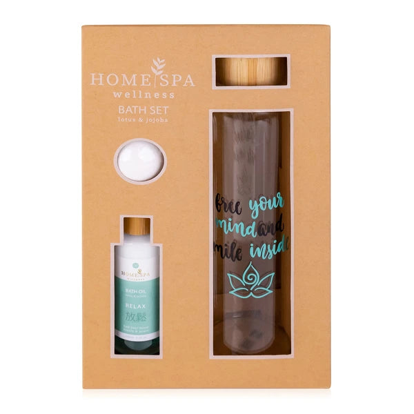 Geschenkset Lotus & Jojoba mit Trinkflasche