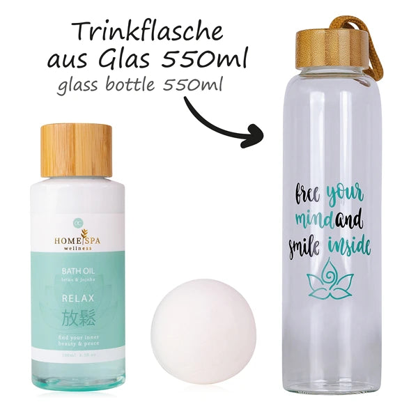 Geschenkset Lotus & Jojoba mit Trinkflasche