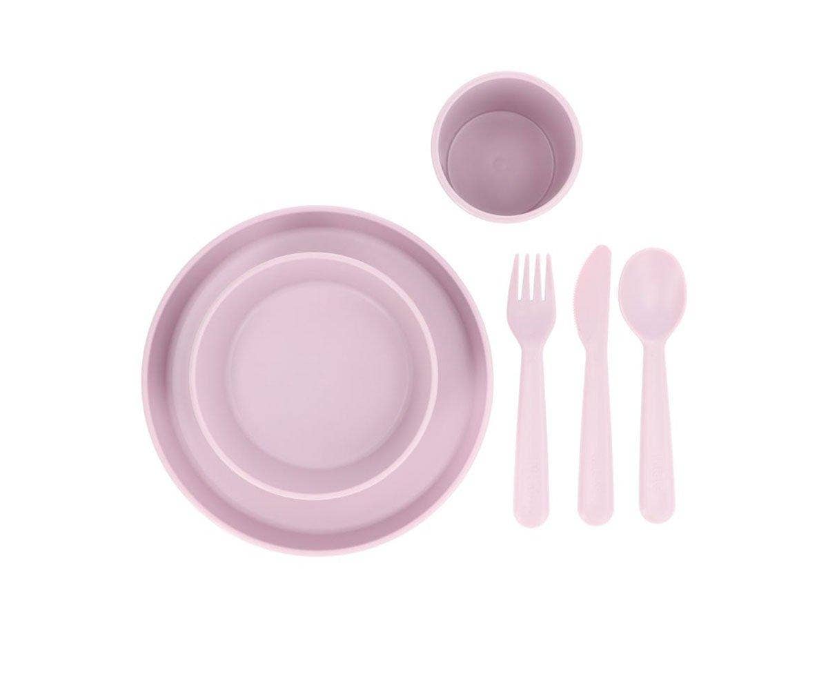 Lavendelfarbenes Kindergeschirr Set