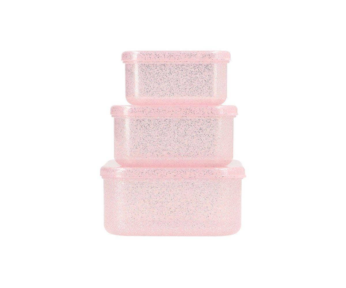 Rosa Glitzer Brotdosen 3er Set